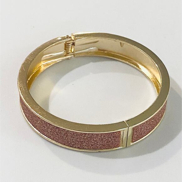 Glitter Hinged Bangle Bracelet - Picture 2 of 2
